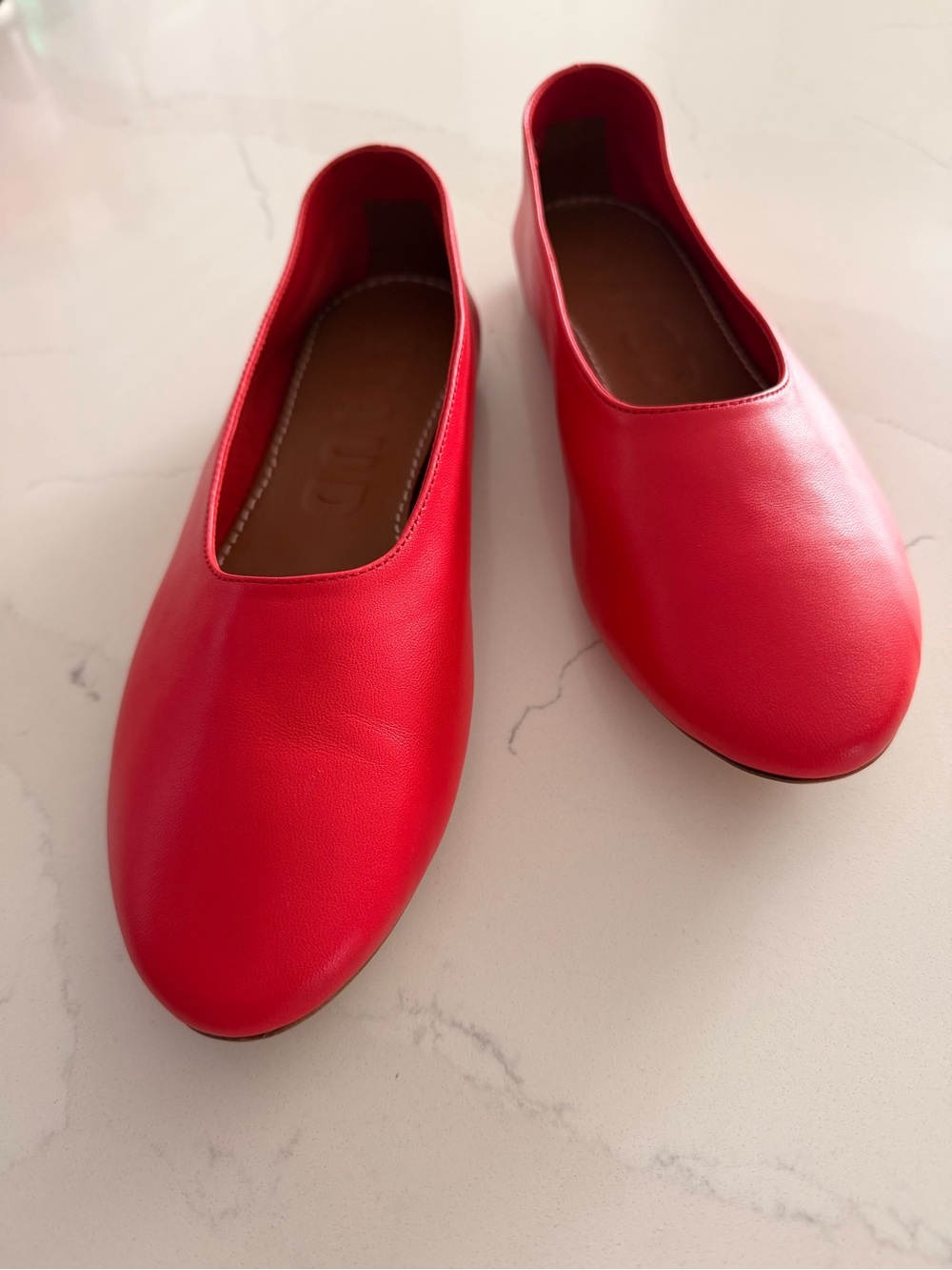 Staud Alba leather ballet flats Red size 37.5 - Picture 5 of 13